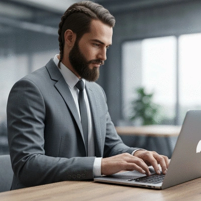 Person using a temporary email service on a laptop