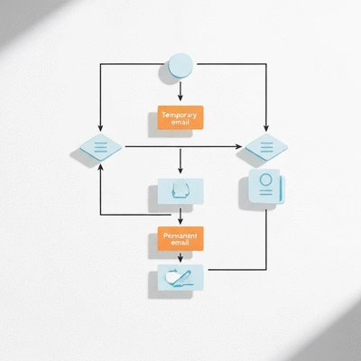 Flowchart showing decision-making process for choosing email type